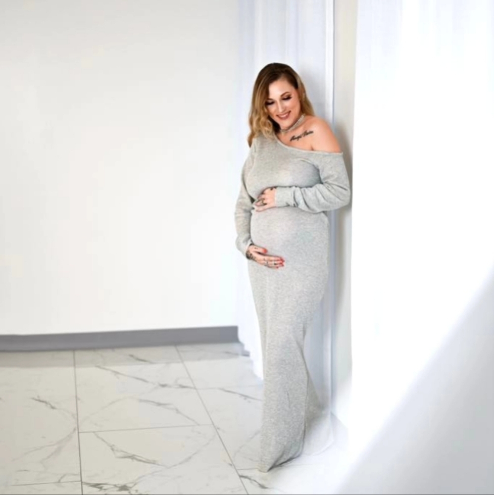 Silver Maternity Sweater Dress NWT